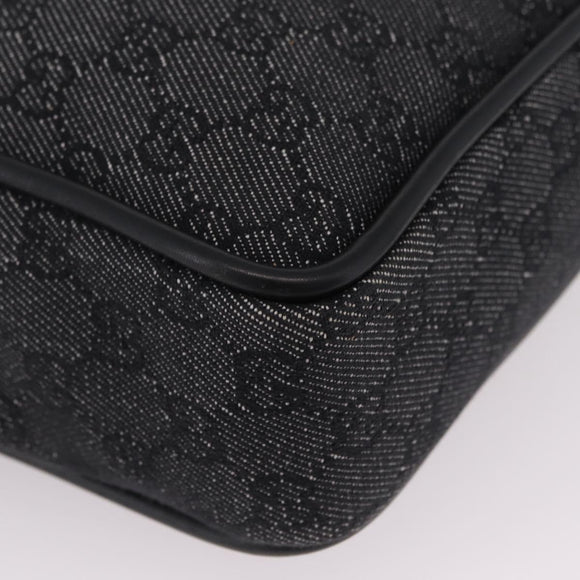 GUCCI GG Canvas Tote Bag Black Gold 92730 Auth ka6548A
