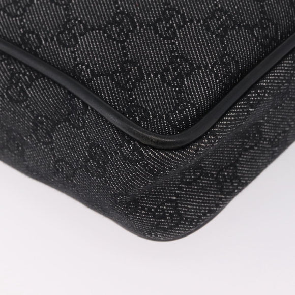 GUCCI GG Canvas Tote Bag Black Gold 92730 Auth ka6548A