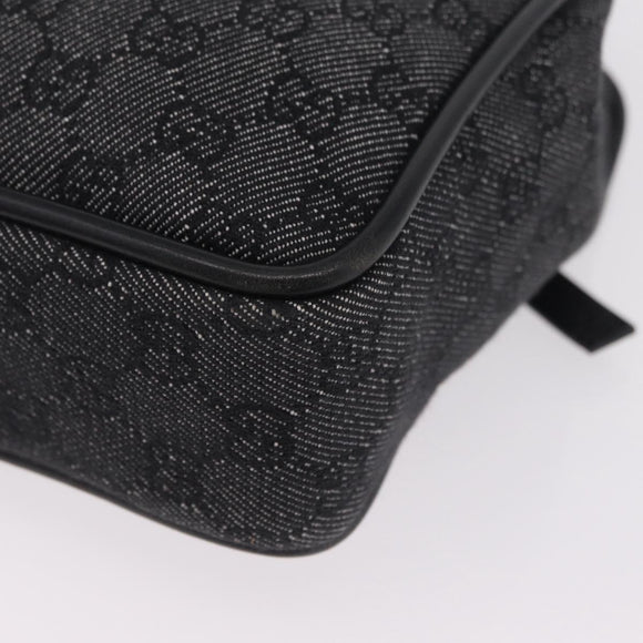 GUCCI GG Canvas Tote Bag Black Gold 92730 Auth ka6548A