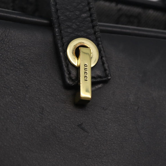 GUCCI GG Canvas Tote Bag Black Gold 92730 Auth ka6548A