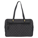 GUCCI GG Canvas Tote Bag Black Gold 92730 Auth ka6548A-13
