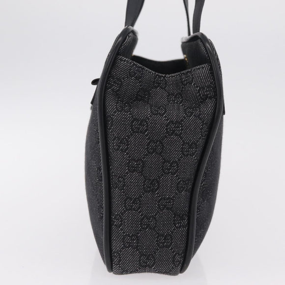 GUCCI GG Canvas Tote Bag Black Gold 92730 Auth ka6548A