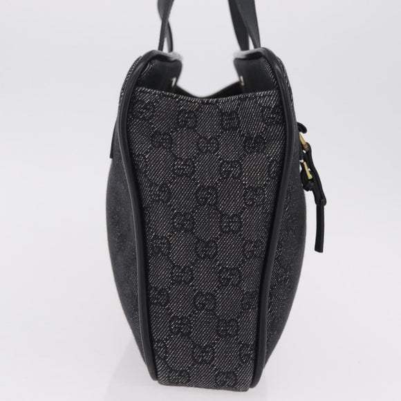 GUCCI GG Canvas Tote Bag Black Gold 92730 Auth ka6548A