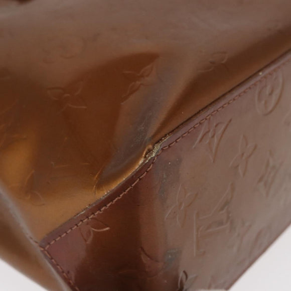 LOUIS VUITTON Monogram Vernis Reade PM Hand Bag Bronze M91146 LV Auth ka655