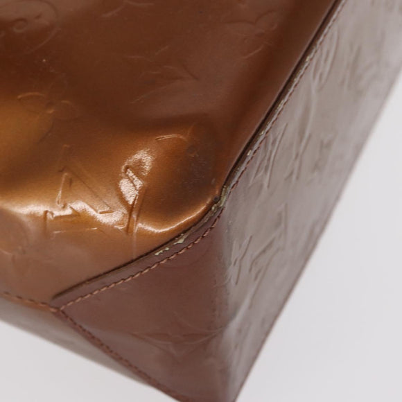 LOUIS VUITTON Monogram Vernis Reade PM Hand Bag Bronze M91146 LV Auth ka655