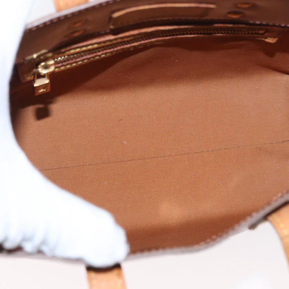LOUIS VUITTON Monogram Vernis Reade PM Hand Bag Bronze M91146 LV Auth ka655