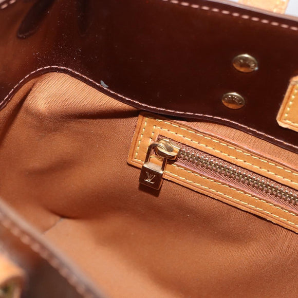 LOUIS VUITTON Monogram Vernis Reade PM Hand Bag Bronze M91146 LV Auth ka655