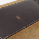 LOEWE Amazona Hand Bag Suede Beige Gold Auth ka6550-15