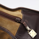 LOEWE Amazona Hand Bag Suede Beige Gold Auth ka6550-16
