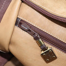 LOEWE Amazona Hand Bag Suede Beige Gold Auth ka6550-21