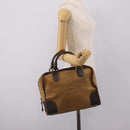 LOEWE Amazona Hand Bag Suede Beige Gold Auth ka6550-23