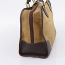 LOEWE Amazona Hand Bag Suede Beige Gold Auth ka6550-5