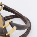 LOEWE Amazona Hand Bag Suede Beige Gold Auth ka6550-9