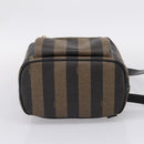 FENDI Pecan Canvas Backpack PVC Black Brown gold 259290 Auth ka6553V-5