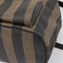 FENDI Pecan Canvas Backpack PVC Black Brown gold 259290 Auth ka6553V-15
