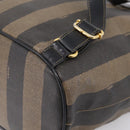 FENDI Pecan Canvas Backpack PVC Black Brown gold 259290 Auth ka6553V-17