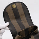 FENDI Pecan Canvas Backpack PVC Black Brown gold 259290 Auth ka6553V-18