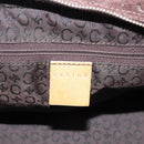 CELINE C Macadam Canvas Hand Bag Suede Brown Gold Auth ka6557A-18