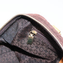 CELINE C Macadam Canvas Hand Bag Suede Brown Gold Auth ka6557A-21