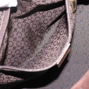 CELINE C Macadam Canvas Hand Bag Suede Brown Gold Auth ka6557A-22