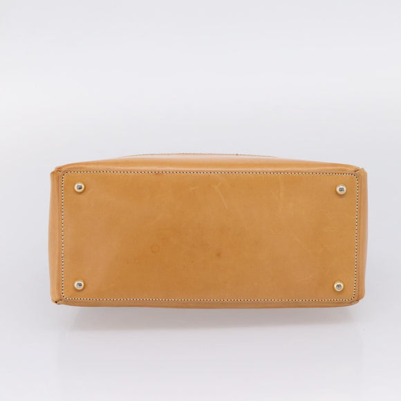 CELINE C Macadam Canvas Hand Bag Suede Brown Gold Auth ka6557A
