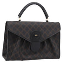 Bally Hand Bag Leather PVC Black Gold Auth ka6559-1
