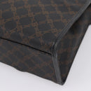 Bally Hand Bag Leather PVC Black Gold Auth ka6559-15