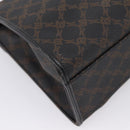 Bally Hand Bag Leather PVC Black Gold Auth ka6559-16