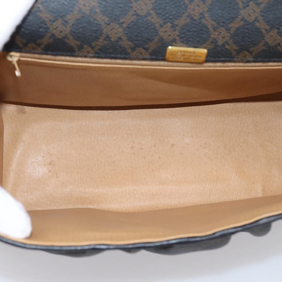 Bally Hand Bag Leather PVC Black Gold Auth ka6559