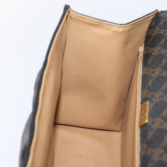 Bally Hand Bag Leather PVC Black Gold Auth ka6559