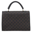 Bally Hand Bag Leather PVC Black Gold Auth ka6559-2