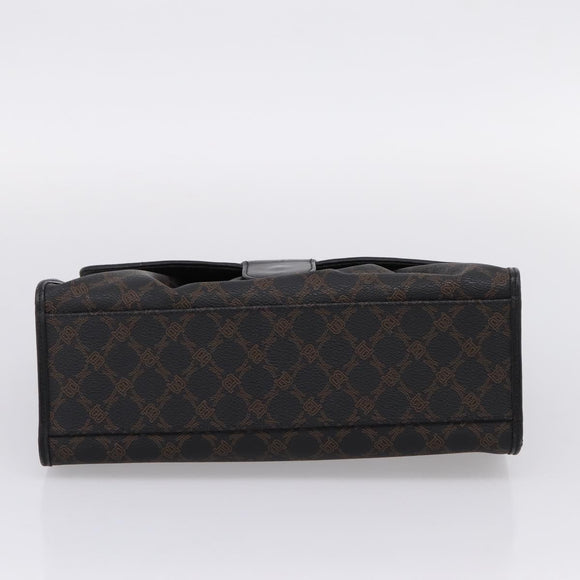 Bally Hand Bag Leather PVC Black Gold Auth ka6559