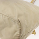 PRADA Tote Bag Nylon Beige Gold Auth ka656-13