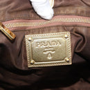 PRADA Tote Bag Nylon Beige Gold Auth ka656-15