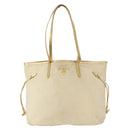 PRADA Tote Bag Nylon Beige Gold Auth ka656-2
