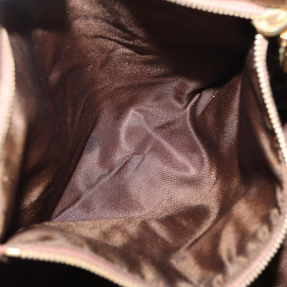 PRADA Tote Bag Nylon Beige Gold Auth ka656