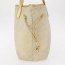 PRADA Tote Bag Nylon Beige Gold Auth ka656-4