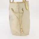PRADA Tote Bag Nylon Beige Gold Auth ka656-5