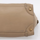 CELINE Luggage Mini Shopper Hand Bag Leather Beige Gold Auth ka6560A-16