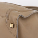 CELINE Luggage Mini Shopper Hand Bag Leather Beige Gold Auth ka6560A-9