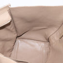 CELINE Luggage Mini Shopper Hand Bag Leather Beige Gold Auth ka6560A-21