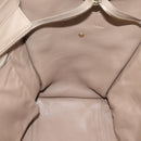 CELINE Luggage Mini Shopper Hand Bag Leather Beige Gold Auth ka6560A-22