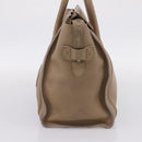 CELINE Luggage Mini Shopper Hand Bag Leather Beige Gold Auth ka6560A-4