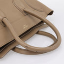 CELINE Luggage Mini Shopper Hand Bag Leather Beige Gold Auth ka6560A-7