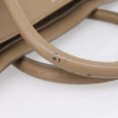 CELINE Luggage Mini Shopper Hand Bag Leather Beige Gold Auth ka6560A-8