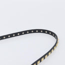 Valentino Rock Studs Hand Bag Leather 2way Black Gold Auth ka6562-9