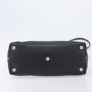 Valentino Rock Studs Hand Bag Leather 2way Black Gold Auth ka6562-5