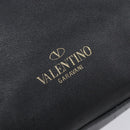 Valentino Rock Studs Hand Bag Leather 2way Black Gold Auth ka6562-20