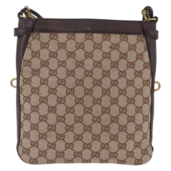 GUCCI GG Canvas Shoulder Bag Beige Gold 109106 Auth ka6563