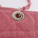 Christian Dior Macro Cannage Lady D Joy Satchel Denim 2way Pink Auth ka6565SAM-24